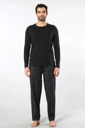 Cacharel Erkek Pijama Takım, Üst Penye Alt Poplin Kumaş, %95 Pamuk, %5 Elastan Siyah
