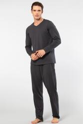 Cacharel Erkek V Yaka Uzunkol Pijama Takım, %50 Modal, %50 Pamuk Alt Pijama ceplidir (1)