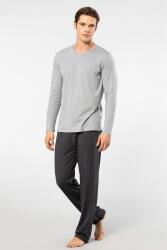 Cacharel Erkek V Yaka Uzunkol Pijama Takım, %50 Modal, %50 Pamuk Alt Pijama ceplidir - 5