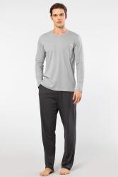 Cacharel Erkek V Yaka Uzunkol Pijama Takım, %50 Modal, %50 Pamuk Alt Pijama ceplidir - 6