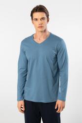 Cacharel Erkek V Yaka Uzunkol Pijama Takım, %50 Modal, %50 Pamuk Alt Pijama ceplidir - 9