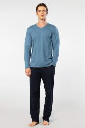 Cacharel Erkek V Yaka Uzunkol Pijama Takım, %50 Modal, %50 Pamuk Alt Pijama ceplidir - 11