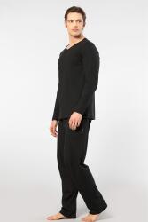 Cacharel Erkek V Yaka Uzunkol Pijama Takım, %50 Modal, %50 Pamuk Alt Pijama ceplidir - 19