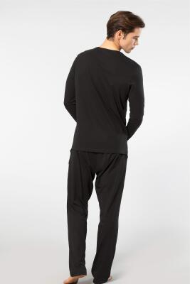 Cacharel Erkek V Yaka Uzunkol Pijama Takım, %50 Modal, %50 Pamuk Alt Pijama ceplidir - 20