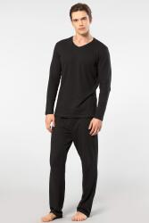 Cacharel Erkek V Yaka Uzunkol Pijama Takım, %50 Modal, %50 Pamuk Alt Pijama ceplidir - 22