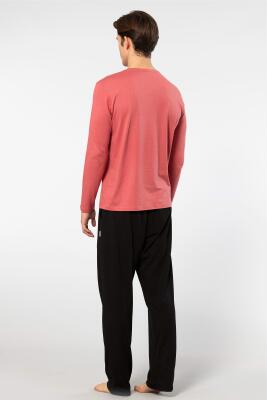 Cacharel Erkek V Yaka Uzunkol Pijama Takım, %50 Modal, %50 Pamuk Alt Pijama ceplidir - 18