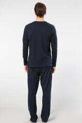 Cacharel Erkek V Yaka Uzunkol Pijama Takım, %50 Modal, %50 Pamuk Alt Pijama ceplidir - 26