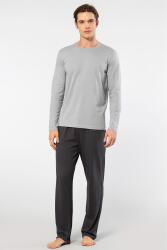 Cacharel Erkek Yuvarlak Yaka Uzunkol Pijama Takım, %50 Modal, %50 Pamuk Alt Pijama ceplidir - 6