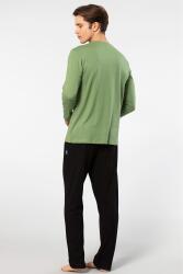 Cacharel Erkek Yuvarlak Yaka Uzunkol Pijama Takım, %50 Modal, %50 Pamuk Alt Pijama ceplidir - 21