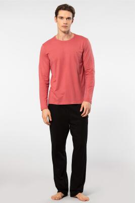 Cacharel Erkek Yuvarlak Yaka Uzunkol Pijama Takım, %50 Modal, %50 Pamuk Alt Pijama ceplidir - 12