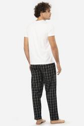 Cacharel V Yaka Kısa Kol T-shirt ve Cepli Ekoseli Alt Pijama Takım - 26