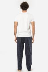 Cacharel V Yaka Kısa Kol T-shirt ve Cepli Ekoseli Alt Pijama Takım - 36