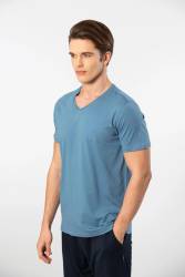 Cacharel V Yaka T-shirt ve Cepli Bermuda Şort Takım, %50 Pamuk %50 Modal - 10