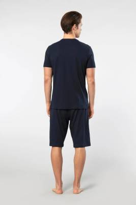Cacharel V Yaka T-shirt ve Cepli Bermuda Şort Takım, %50 Pamuk %50 Modal - 14