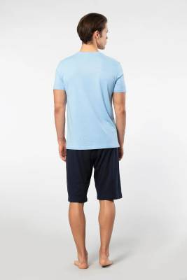 Cacharel V Yaka T-shirt ve Cepli Bermuda Şort Takım, %50 Pamuk %50 Modal - 19