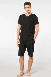 Cacharel V Yaka T-shirt ve Cepli Bermuda Şort Takım, %50 Pamuk %50 Modal - 23