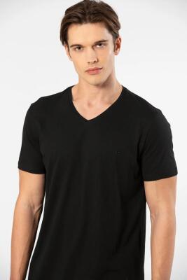 Cacharel V Yaka T-shirt ve Cepli Bermuda Şort Takım, %50 Pamuk %50 Modal - 24