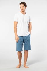 Cacharel V Yaka T-shirt ve Cepli Bermuda Şort Takım, %50 Pamuk %50 Modal - 5