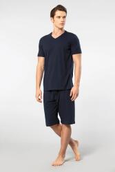 Cacharel V Yaka T-shirt ve Cepli Bermuda Şort Takım, %50 Pamuk %50 Modal - 13