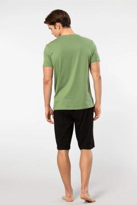 Cacharel V Yaka T-shirt ve Cepli Bermuda Şort Takım, %50 Pamuk %50 Modal - 29