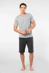 Cacharel V Yaka T-shirt ve Cepli Bermuda Şort Takım, %50 Pamuk %50 Modal - 6