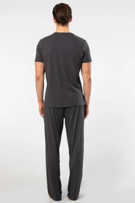 Cacharel V Yaka T-shirt ve Cepli Pijama Takım, %50 Pamuk %50 Modal - 7