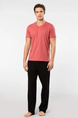Cacharel V Yaka T-shirt ve Cepli Pijama Takım, %50 Pamuk %50 Modal - 22