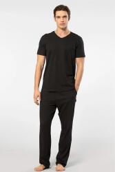 Cacharel V Yaka T-shirt ve Cepli Pijama Takım, %50 Pamuk %50 Modal Siyah
