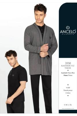 Çeyizlik Erkek Ropdöşambır Set, 5 Parça, Kısakol Pijama Uzunkol Pijama ve Sabahlık - 1