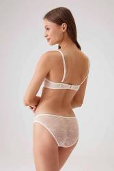 Pierre Cardin Ekru Çeyizlik Push-Up Sütyen Takım, Balenli ve Dantelli Dolgulu Sütyen Takım - Thumbnail