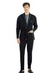 Çeyizlik Triko Sabahlık, %100 Pamuklu Pijama 3'lü Çeyizlik Set Takım - Thumbnail