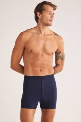 Kom - Çift Düğmeli Uzun Erkek Boxer, %45 PAMUK %45 MODAL %10 ELASTAN (1)