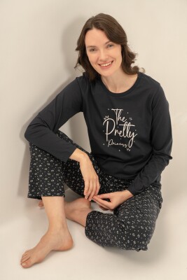 Çiftlere Özel KADIN Pijama Takım, %100 Pamuk - 1