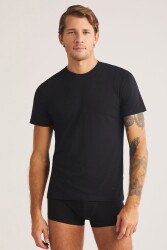 Düz Renk Bisiklet Yaka 2 li Erkek Basic Tshirt, %47 Modal %47 Pamuk %6 Elastan - 10