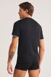 Düz Renk Bisiklet Yaka 2 li Erkek Basic Tshirt, %47 Modal %47 Pamuk %6 Elastan - 12