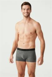 Düz Siyah Baskılı Siyah ve Antrasit 3'lü Erkek Boxer - Thumbnail