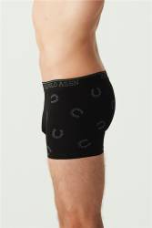 Düz Siyah Baskılı Siyah ve Antrasit 3'lü Erkek Boxer - 4