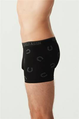 Düz Siyah Baskılı Siyah ve Antrasit 3'lü Erkek Boxer - 4