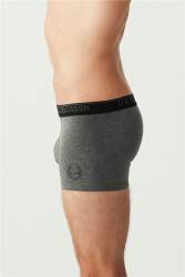 Düz Siyah Baskılı Siyah ve Antrasit 3'lü Erkek Boxer - 6