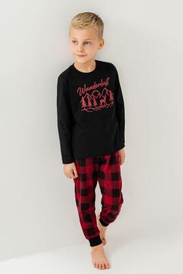 Ekoseli Kışlık Siyah Pijama Takım – Yetişkin ve Çocuk Pijamalar Ayrı Ayrı Fiyatlandırılır - 4