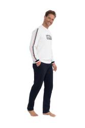 Erkek %100 Pamuk 2 İplik Dokuma Ev Giyim Pijama Takım - 2