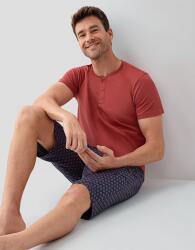 Erkek %100 Pamuk 3’lü Pijama Takımı – Kısa Kollu T-Shirt & Desenli Şort & Pijama Altı