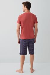 Erkek %100 Pamuk 3’lü Pijama Takımı – Kısa Kollu T-Shirt & Desenli Şort & Pijama Altı - 5