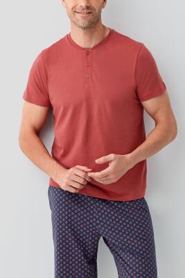 Erkek %100 Pamuk 3’lü Pijama Takımı – Kısa Kollu T-Shirt & Desenli Şort & Pijama Altı - 7