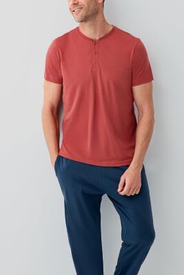 Erkek %100 Pamuk 3’lü Pijama Takımı – Kısa Kollu T-Shirt & Desenli Şort & Pijama Altı - 8