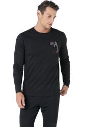 Erkek %100 Pamuk Penye Pijama Takım, Bisiklet Yakalı, Uzunkol Pijama Takım - 4