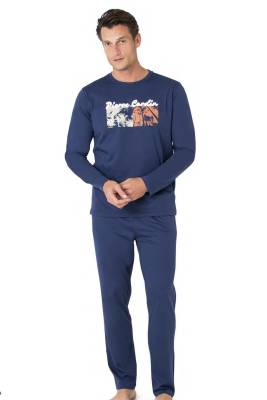 Pierre Cardin - Erkek %100 Pamuk Pijama Takım, Pierre Cardin Yazılı