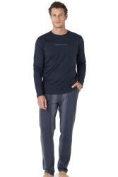 Erkek %100 Pamuk Pijama Takım, Uzunkol Mevsimlik Pijama Takım - 3