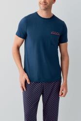 Erkek %100 Pamuk Pijama Takımı – Kısa Kollu Cepli T-Shirt & Desenli Uzun Pijama Altı - 3