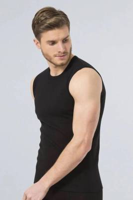 Türen - Erkek %100 Pamuklu 2'li Spor Yuvarlak Yaka Kolsuz Atlet (1)